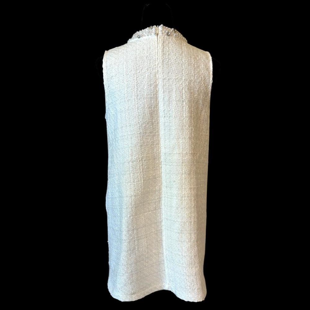 Tweed Pearl Embellished Shift Dress Small - Picture 13 of 16
